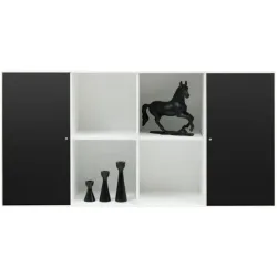 Sideboard Mister Weiss/Schwarz Holzwerkstoff 136 cm 69 cm - Farbe: weiss, schwarz - Sideboard