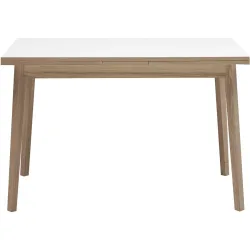 Esstisch Sinthya Weiss Holz/MDF 120 cm - Farbe: weiss/eiche - Material: Eiche, Melamin - Esstisch
