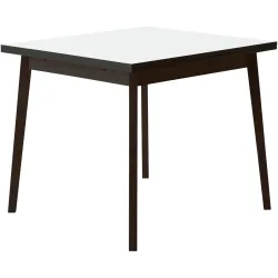 Esstisch Sinthya Weiss/Schwarz Holz 90 cm Ausziehbar - Material: Holz/Melamin - Esstisch