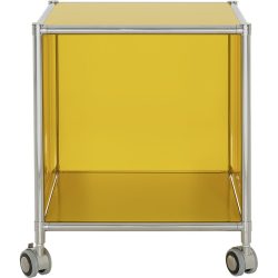 Beistelltisch Colin Gelb Metall 42.6 cm Rollbar - Beistelltisch
