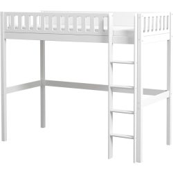 Hochbett Leeloo Weiss Holz 90 x 200 cm - Material: Pinie - Hochbett