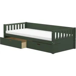 Tagesbett Leeloo Grün Holz 90 x 200 cm - Material: Pinie - Tagesbett