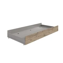Bettschubkasten Nordy Weiss Holz 90 x 200 cm - Farbe: weiss/Eiche Nachbildung - Material: Holzwerkstoff - Bettschubkasten