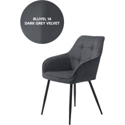 Stuhl 2er-Set Nort Grau Polyester 59 cm - Farbe: Dunkelgrau - Stuhl 2er-Set