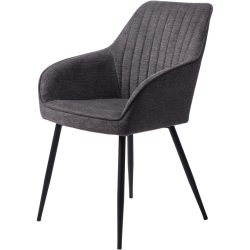 Stuhl 2er-Set Nort Grau Polyester 59.5 cm - Farbe: Dunkelgrau - Stuhl 2er-Set