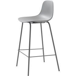 Barhocker 2er-Set Whit Grau Polyethylen 48 cm 93 cm - Material: Polypropylen - Barhocker 2er-Set