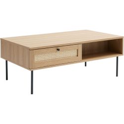 Salontisch Perri Braun Holzfasern 110 cm - Farbe: eiche - Material: MDF/Melaminfolie - Salontisch
