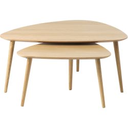 Beistelltisch 2er-Set Arde Braun Holz 70 cm - Farbe: eiche - Material: Holzwerkstoff - Beistelltisch 2er-Set