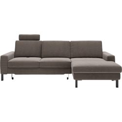 Ecksofa Step Motion Braun/Grau Stoff 258 cm 165 cm - Farbe: taupe - Material: Cordstoff - Möbel Konfigurator: Traummöbel individuell zusammenstellen -