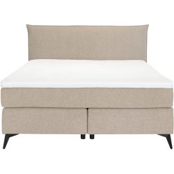 MyDeal Boxspringbett Ron Beige Stoff 140 x 200 cm - Farbe: ivory - Material: Polyester - Boxspringbett