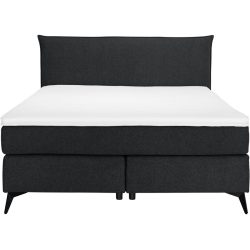 MyDeal Boxspringbett Ron Grau Polyester 140 x 200 cm - Farbe: anthrazit - Boxspringbett