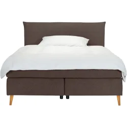 LIVIQUE, Boxspringbett Ron Braun/Grau Polyester 140 x 200 cm - Farbe: taupe - Boxspringbett
