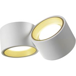 Wandlampe Nasso Gold/Weiss Gips/Aluminium 11.9 cm 14.5 cm - Farbe: weiss/gold - LED - Lichtfarbe: Warmweiss - Wandlampe- LED Energiesparlampe