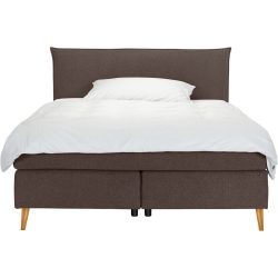 MyDeal Boxspringbett Ron Braun/Grau Polyester 160 x 200 cm - Farbe: taupe - Boxspringbett