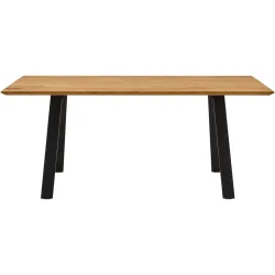 Tisch Pesco Braun Holz/Metall 90 cm - Farbe: natur - Material: Eiche massiv, Metall - Tisch