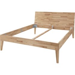 Bett Cyrill Braun Holz 140 x 200 cm - Farbe: eiche - Bett