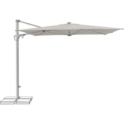 Suncomfort BY GLATZ Sonnenschirm Familyflex Grau Polyester 250 cm 250 cm 247 cm - Farbe: steingrau - Sonnenschirm