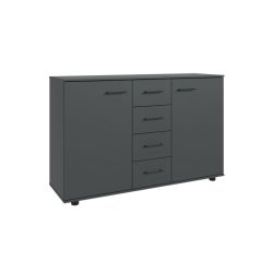 Kommode Tiby Grau Holz 130 cm 41 cm - Farbe: graphit - Material: Holzwerkstoff - Kommode