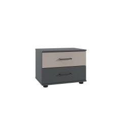 Nachttisch Tiby Grau Holz 52 cm - Farbe: graphit, grau - Material: Holzwerkstoff - Nachttisch