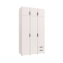 Kleiderschrank Modu Schwarz/Weiss Holz 120 cm 54 cm 225 cm - Farbe: weiss/schwarz - Material: Holzwerkstoff - Kleiderschrank
