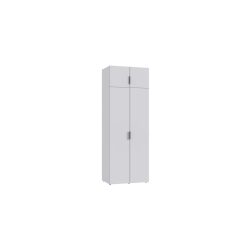 Kleiderschrank Modu Schwarz/Weiss Holz 80 cm 54 cm 225 cm - Farbe: weiss/schwarz - Material: Holzwerkstoff - Kleiderschrank