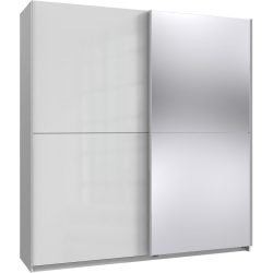Kleiderschrank Pren Weiss Holz 200 cm 65 cm 216 cm - Farbe: Hochglanz weiss - Material: Holzwerkstoff - Kleiderschrank