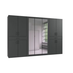 Kleiderschrank Tiby Grau Holz/Holzwerkstoff 313 cm 58 cm 208 cm - Farbe: graphit - Kleiderschrank