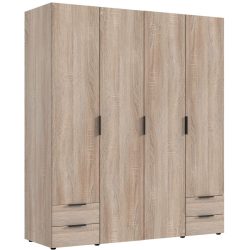 Kleiderschrank Modu Braun Holz/Holzwerkstoff 160 cm 54 cm 185 cm - Farbe: eiche - Kleiderschrank
