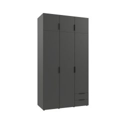 Kleiderschrank Modu Grau Holz 120 cm 54 cm 225 cm - Farbe: graphit - Material: Holzwerkstoff - Kleiderschrank