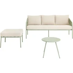 Lounge 3-Sitzer Stahl inkl. Tisch - 50