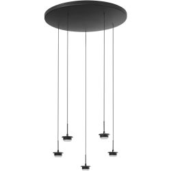 Pendellampe Cara Schwarz Metall 50 cm 200 cm - LED - Lichtfarbe: Extra warmweiss - Helles Neutralweiss - Pendellampe