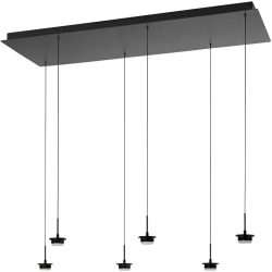 Pendellampe Cara Schwarz Metall 100 cm 200 cm - LED - Lichtfarbe: Extra warmweiss - Helles Neutralweiss - Pendellampe- LED Energiesparlampe