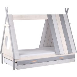 Kinderbett Vamon Grau/Weiss Holz 105 x 167 cm - Farbe: weiss/grau - Material: MDF - Kinderbett