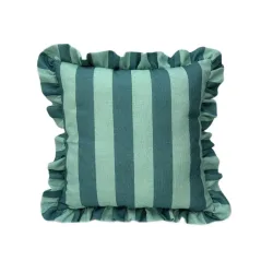 Zierkissen Jona Cyan Polyester 45 cm 45 cm - Farbe: petrol - Material: Bezug: 95% Polyester % 5% Leinen, Füllung: 100% Polyester - Zierkissen