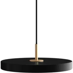 UMAGE Pendellampe Asteria Schwarz Kunststoff 31 cm 10.5 cm - Farbe: messing - LED - Lichtfarbe: Extra warmweiss - Pendellampe- LED Energiesparlampe