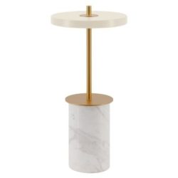 UMAGE Tischlampe Asteria Weiss/Gold Stahl 12 cm 12 cm - Farbe: messing/weiss - LED - Lichtfarbe: Warmweiss - Tischlampe- LED Energiesparlampe