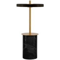 UMAGE Tischlampe Asteria Schwarz Aluminium/Stahl 12 cm 12 cm - Farbe: messing/schwarz - LED - Lichtfarbe: Warmweiss - Tischlampe- LED Energiesparlampe