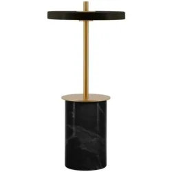 UMAGE Tischlampe Asteria Schwarz Aluminium/Stahl 12 cm 12 cm - Farbe: messing/schwarz - LED - Lichtfarbe: Warmweiss - Tischlampe- LED Energiesparlampe