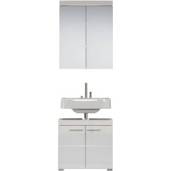 Badezimmer-Set Clairo Weiss Holz 60 cm 34 cm 190 cm - Material: Holzwerkstoff - Badezimmer-Set