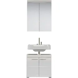 Badezimmer-Set Clairo Weiss Holz 60 cm 34 cm 190 cm - Material: Holzwerkstoff - Badezimmer-Set