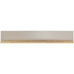 Wandregal Hefner Beige/Grau Holz 140 cm 20 cm - Farbe: graubeige - Material: Holzwerkstoff - Wandregal