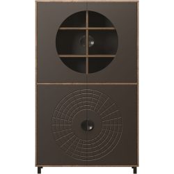 Vitrine Vojo Braun/Grau Holz 97 cm 163 cm 42 cm - Farbe: taupe - Material: Holzwerkstoff - Vitrine