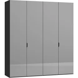 Kleiderschrank Arena Collection Braun Holz 203 cm 59 cm 220 cm - Farbe: nougat - Material: Holzwerkstoff - Schweizer Möbelhersteller - Kleiderschrank