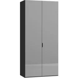Kleiderschrank Arena Drehtüren Schwarz Holz 102 cm 59 cm 220 cm - Material: Holzwerkstoff - Schweizer Möbelhersteller - Kleiderschrank