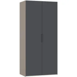 Kleiderschrank Arena Drehtüren Schwarz Holz 102 cm 59 cm 220 cm - Material: Holzwerkstoff - Schweizer Möbelhersteller - Kleiderschrank