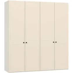 LIVIQUE, Kleiderschrank Arena Drehtüren Weiss Holz 203 cm 59 cm 220 cm - Material: Holzwerkstoff - Schweizer Möbelhersteller - Kleiderschrank