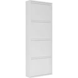 Schuhschrank Vinci Weiss Metall 51 cm 136 cm - Schuhschrank