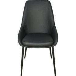 Stuhl Eden Luxe Schwarz Leder 64 cm - Stuhl