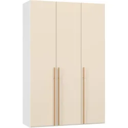 LIVIQUE, Kleiderschrank Arena Drehtüren Weiss Holz 153 cm 65 cm 236 cm - Material: Holzwerkstoff - Schweizer Möbelhersteller - Kleiderschrank