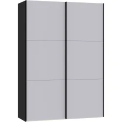 Kleiderschrank Arena Schwebetüren Schwarz Holz 153 cm 65 cm 220 cm - Material: Holzwerkstoff - Schweizer Möbelhersteller - Kleiderschrank